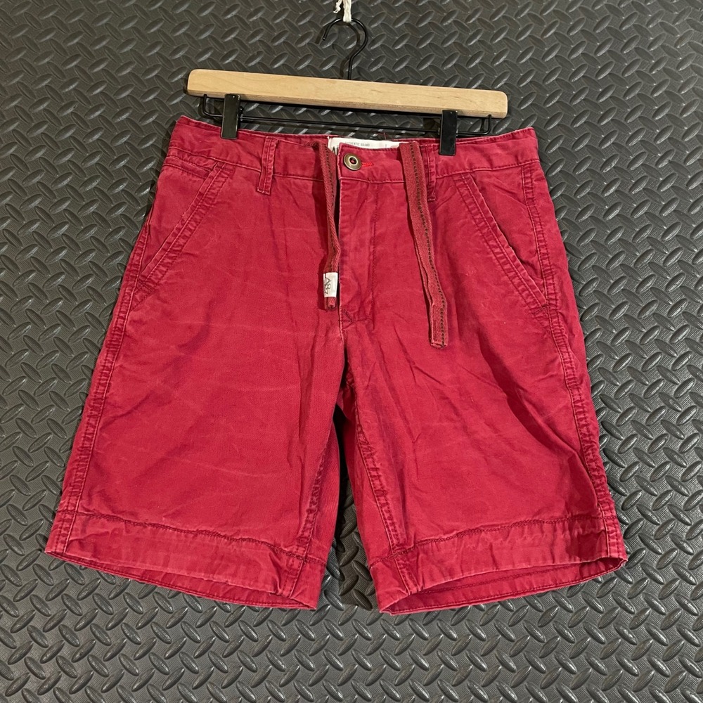 Aeropostale Men's‎ Red Chino Shorts 1987 Collection Cotton Casual Belted Size 29